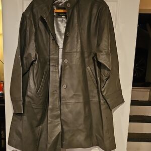 Women's Olive Leather Jacket